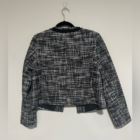 NWT Ann Taylor Factory Black/Gray Tweed Suit Jacket Skirt 8 Petite Old Money - Picture 2 of 13